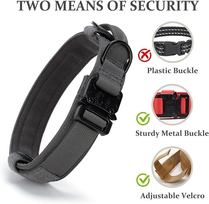 Tactical Dog Collar, Adjustable Military Training Nylon Dog Collar - Image 4