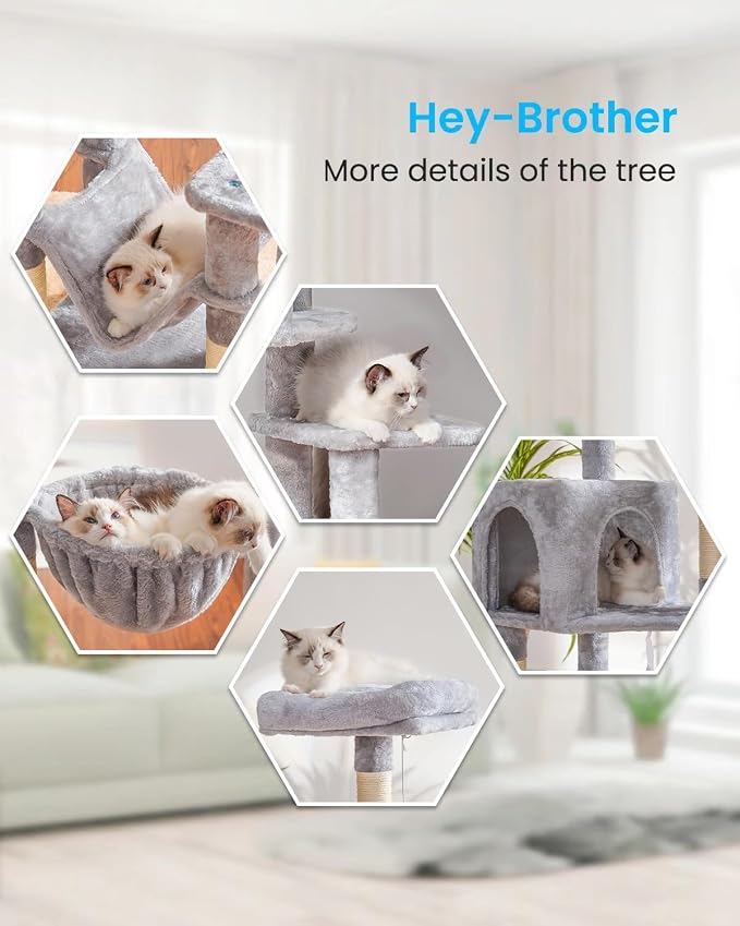 Hey-brother Cat Tree with Large Hammock, Cat Condo with Sisal-Covered - Image 4