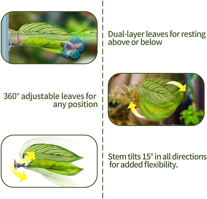 5PCS Betta Hammock & Fish Toys Set, Soft Aquarium Decor Plastic Plants that - Image 5