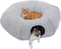PEQULTI Cat Tunnel with Bed for Indoor Cats, Cat Play Donut Tunnel with by PEQULTI