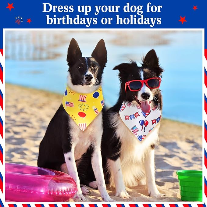 Aliceset 180 Pcs 4th of July Dog Bandanas Bulk Patriotic Dog Bandanas - Image 6