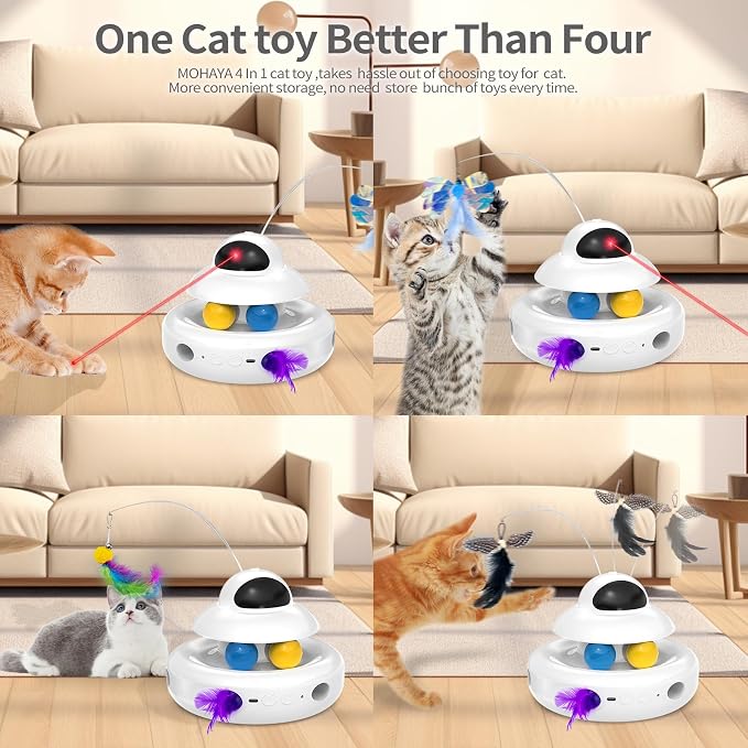 Interactive Cat Toys for Indoor Cats, 4-in-1 Automatic Kitten Toy - Image 2
