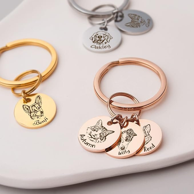 Anavia Personalized Pet Portrait Keychain, Customized Pet Photo Handmade - Image 4