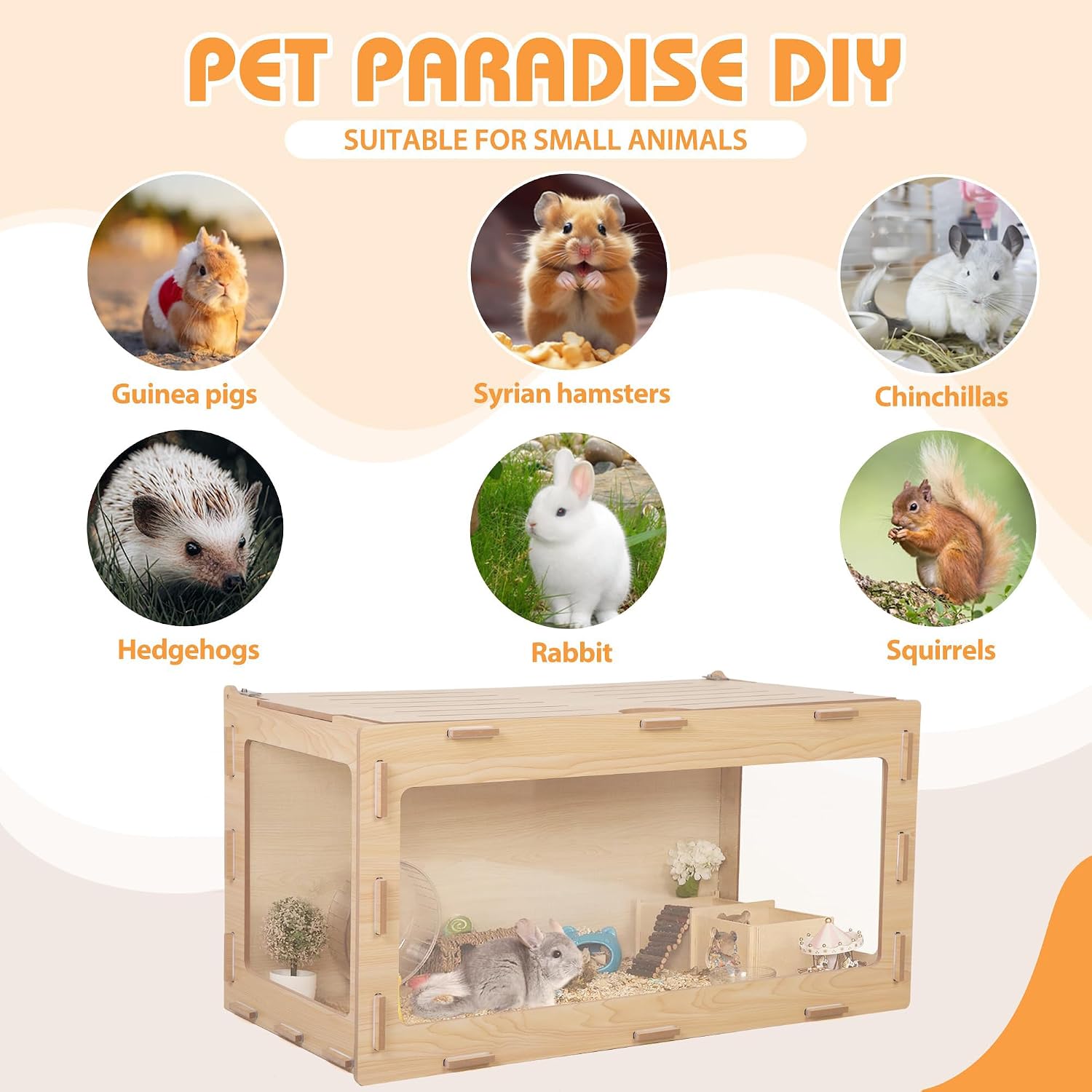 COZIWOW Wooden Hamster Cage, 32x16x16 Inch - GlobalHabitat Supply