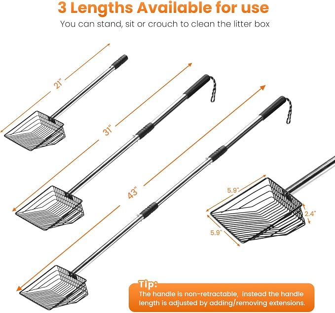 Cat Litter Scoop 43 inch Metal Litter Scooper - Image 4