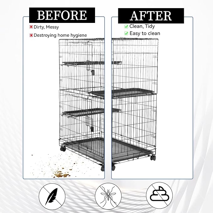 2PCS Adjustable Bird Cage Cover, Bird Cage Seed Catcher, Large Birdcage Cover - Image 5