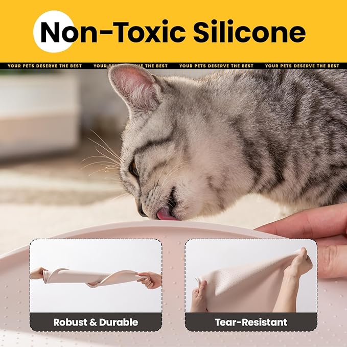 Dog Food Mat, 1/2 Inch Raised Edges Cat Feeding Mat, BPA-Free Silicone Pet Food - Image 3