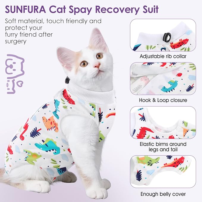 SUNFURA Cat Recovery Suit, Kitten Surgical Full Bodysuit - Image 4
