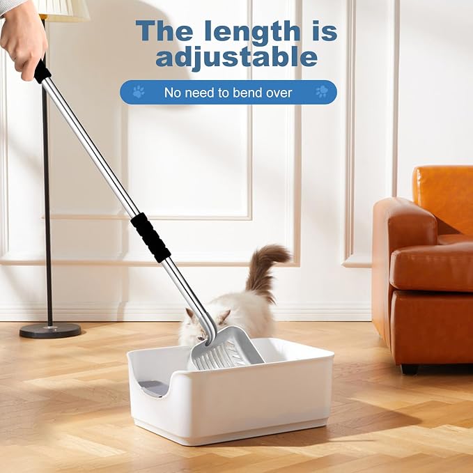 Cat Litter Spoon Metal Removable Stainless Steel Long Handle Cat Litter Screen - Image 7