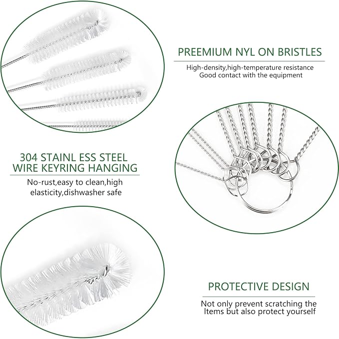 CiaraQ Bottle Cleaning Brushes, 8 Inch Nylon Tube Brush Set, Cleaner - Image 4