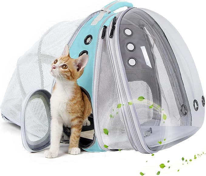 Dual Expandable Cat Backpack Carrier, Fit up to 20 lbs, Expandable Pet Carrier by halinfer