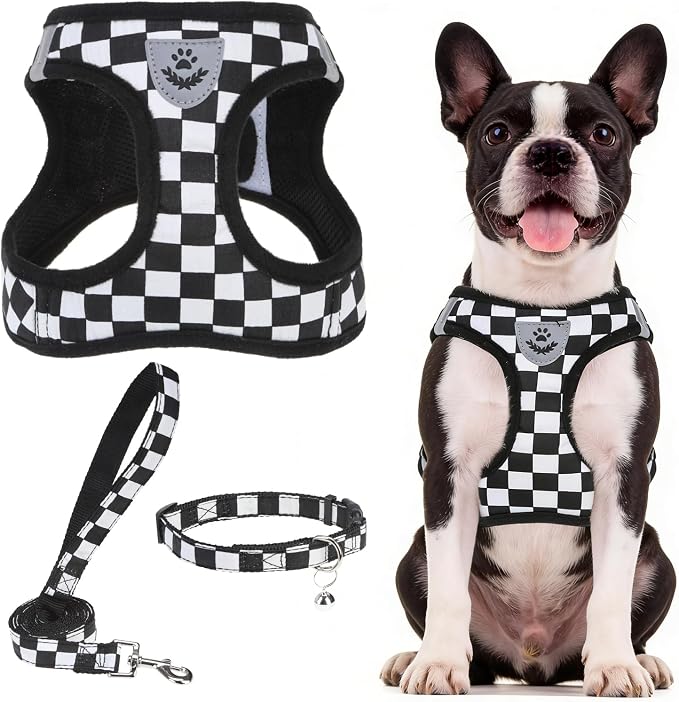 PUPTECK Adjustable Dog Harness Collar and Leash Set Step in No Pull Pet Harness by PUPTECK