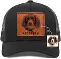 Custom Dog Photo Trucker Hat Leather Patch, Personalized Hat by Unknown