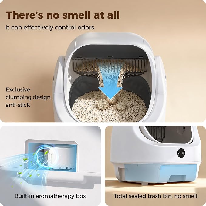 Open Top Automatic Litter Box, Odor Control, Ready to Use, Self Cleaning Litter - Image 3
