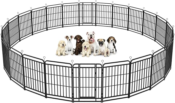 Heavy Duty Dog Playpen: 24 Steel Panels 40" Height, Square Steel Pipe by Committedtobetterpetlife