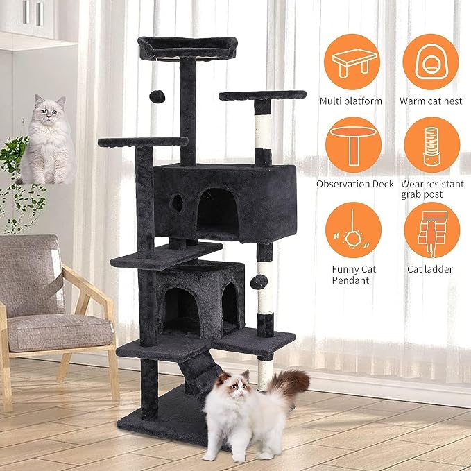Bigacc 54in Cat Tree Tower, Cat Condo - Image 7