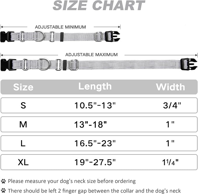 Martingale Dog Collar, Adjustable Nylon Reflective Collar - Image 4