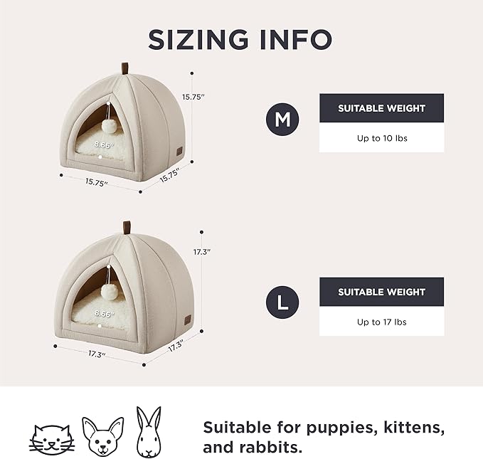 Bedsure Cat Beds for Indoor Cats - 2 in 1 Cat Cave House Tent for Kittens and - Image 5