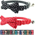 Cat Collar with Bell and Bow Tie, Breakaway Clasp Cute Dots Kitty Kitten Collar by Ximipet