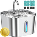 Cat Water Fountain Stainless Steel, 74oz/2.2L Automatic Cat Drinking Fountain by Lawfery