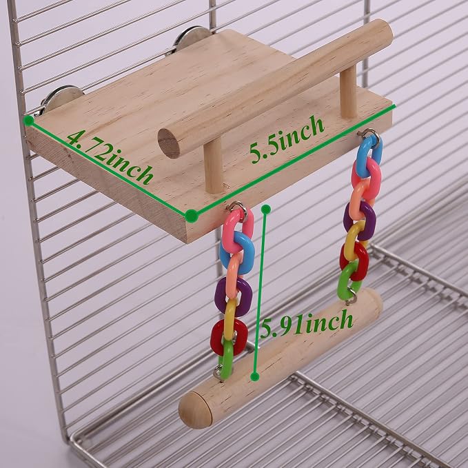 Parrot Climbing Ladder, Bird Wooden Playground - Image 6