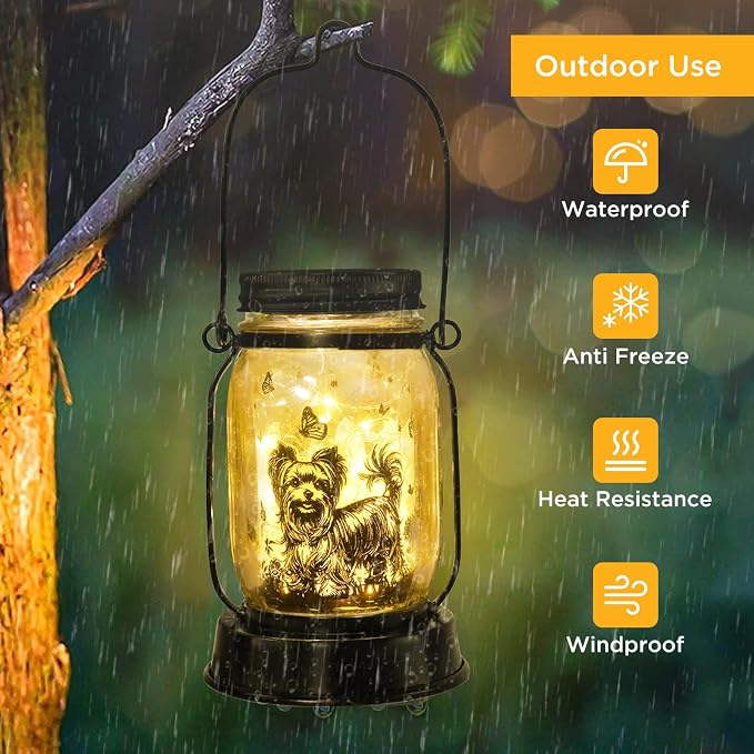 Yorkie Dog Gifts for Women/Men Yorkshire Terrier Solar Lanterns Mom Birthday - Image 5