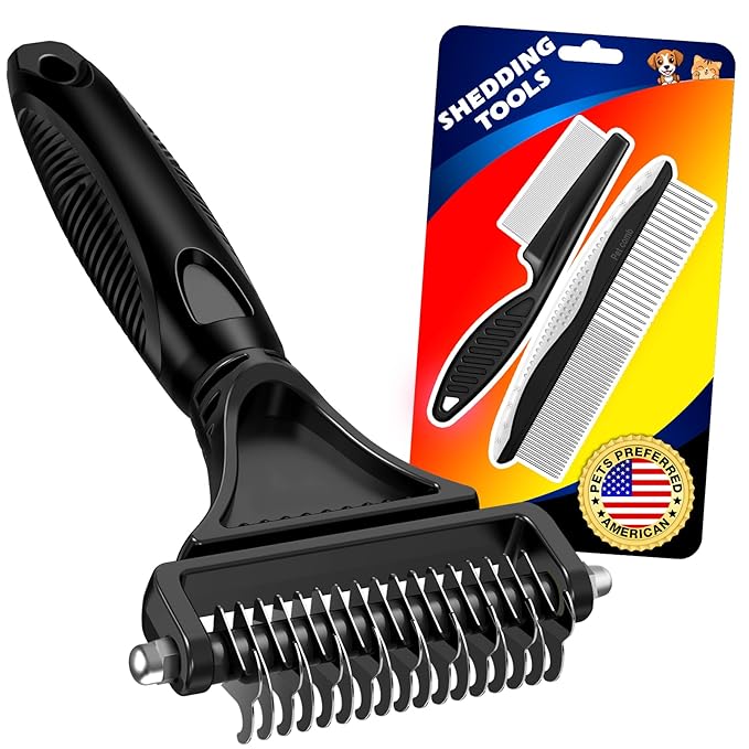 3PCS Pet Grooming Rake & Metal Comb & Flea Comb by Unknown