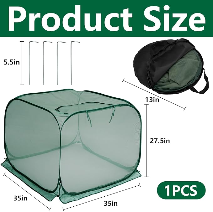 35" x 35" x 27.5" Pop Up Mesh Plant Cover, Foldable Plant Protector Mesh Plant - Image 2