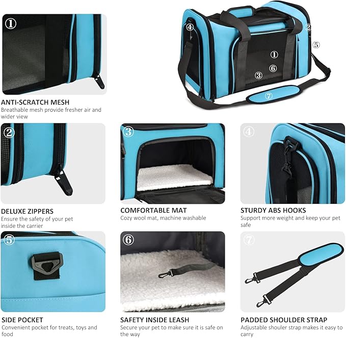 Henkelion Large Cat Carriers Dog Carrier Pet Carrier - Image 3
