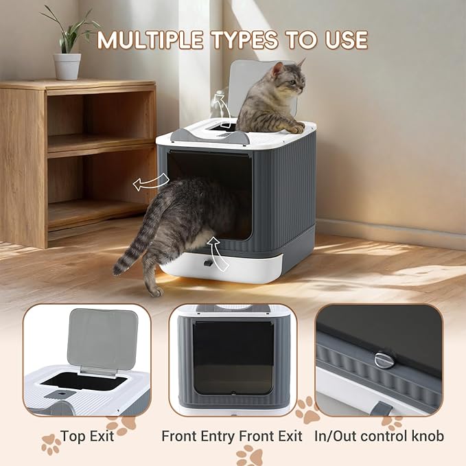 Foldable Cat Litter Box, Fully Enclosed Litter Box - Image 4