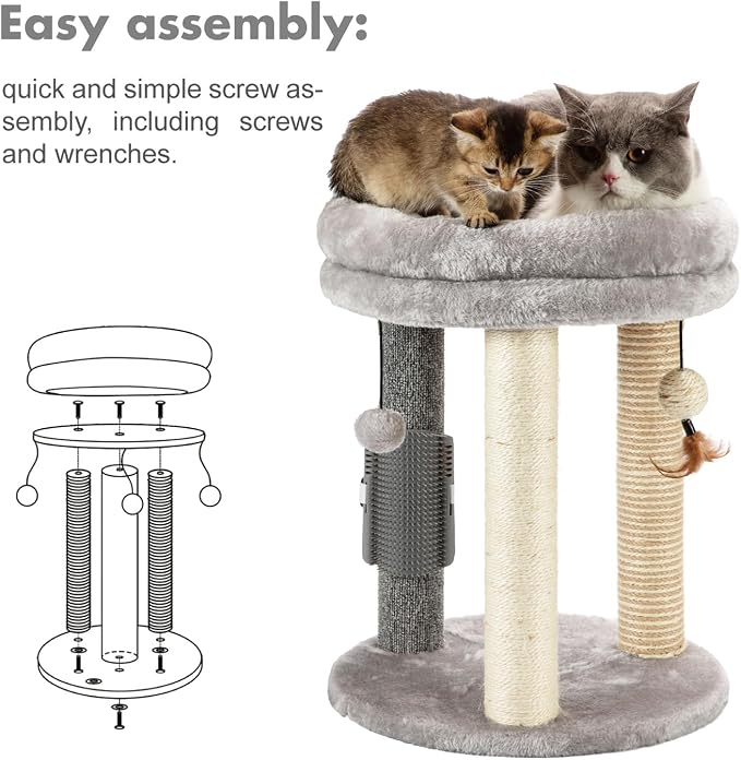MECOOL 4in1 Small Cat Tree, Scratching Post - Image 7