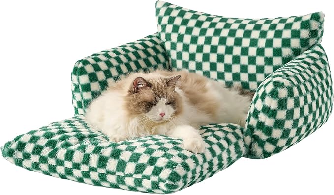 Hollypet Cat Bed Fluffy Plush Mutifuctional Double-Layer Soft Pet Couch - Image 2