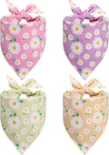 4Pcs Floral Dog Bandanas Girl Large Daisy Triangle Scarf Reversible Spring Bibs by Guiqulai