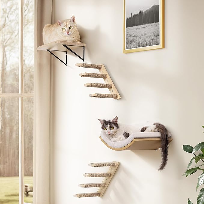 Cat Climbing Shelves Four Stair Shelf Wall Mounted Reversible Left & Right - Image 6