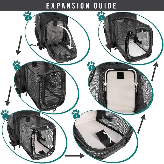 PetAmi Dog Cat Backpack Carrier, Expandable Pet Carrier Backpack - Image 3