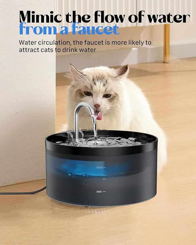 Cat Water Fountain Pet Fountain: Cat Water Dispenser - 108oz/3.2L Automatic Pet - Image 2