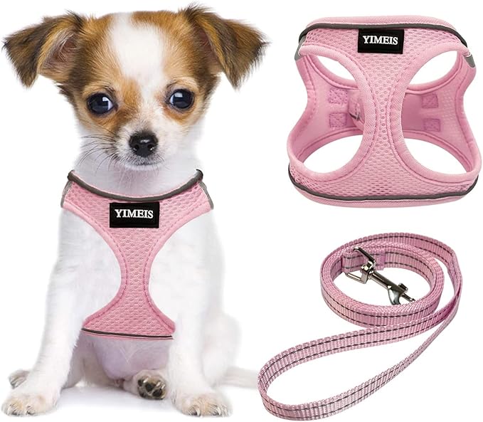 YIMEIS Dog Harness and Leash Set, No Pull Soft Mesh Pet Harness, Reflective by YIMEIS