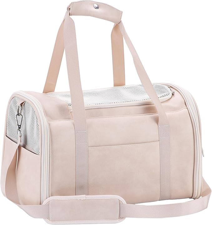 Fashion Leather Dog Carrier Cat Carrier Airline Approved Pet Carrier by StylishConfidentElegant