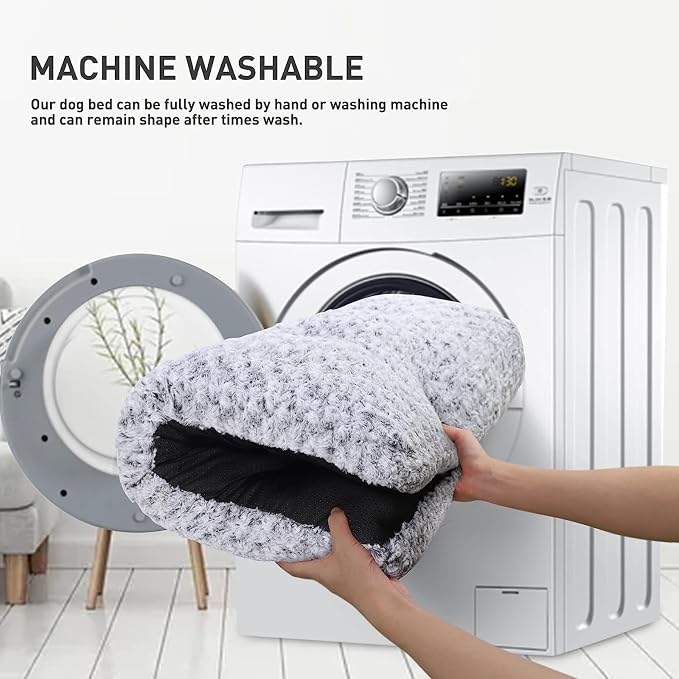 KSIIA Washable Dog Bed Deluxe Plush Dog Crate Beds Comfy Kennel Pad Anti-Slip - Image 5