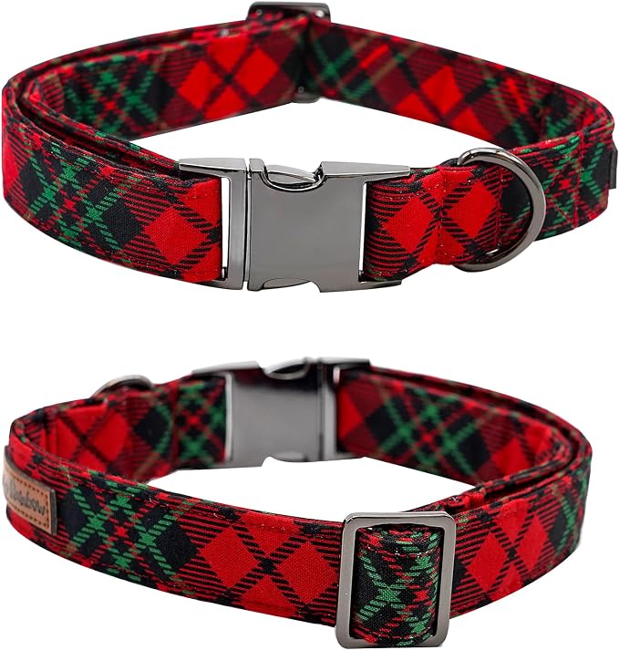 Dog Collar, Christmas Dog Collar Plaid Pet Collar Bow Holiday Bows Girl Boy - Image 4