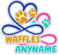 Custom Pet Name Sticker Personalized Text Infinity Heart Pawprint Animal Lovers by SANGAROM