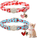 2 Pack Valentines Cat Collars by Babolepet