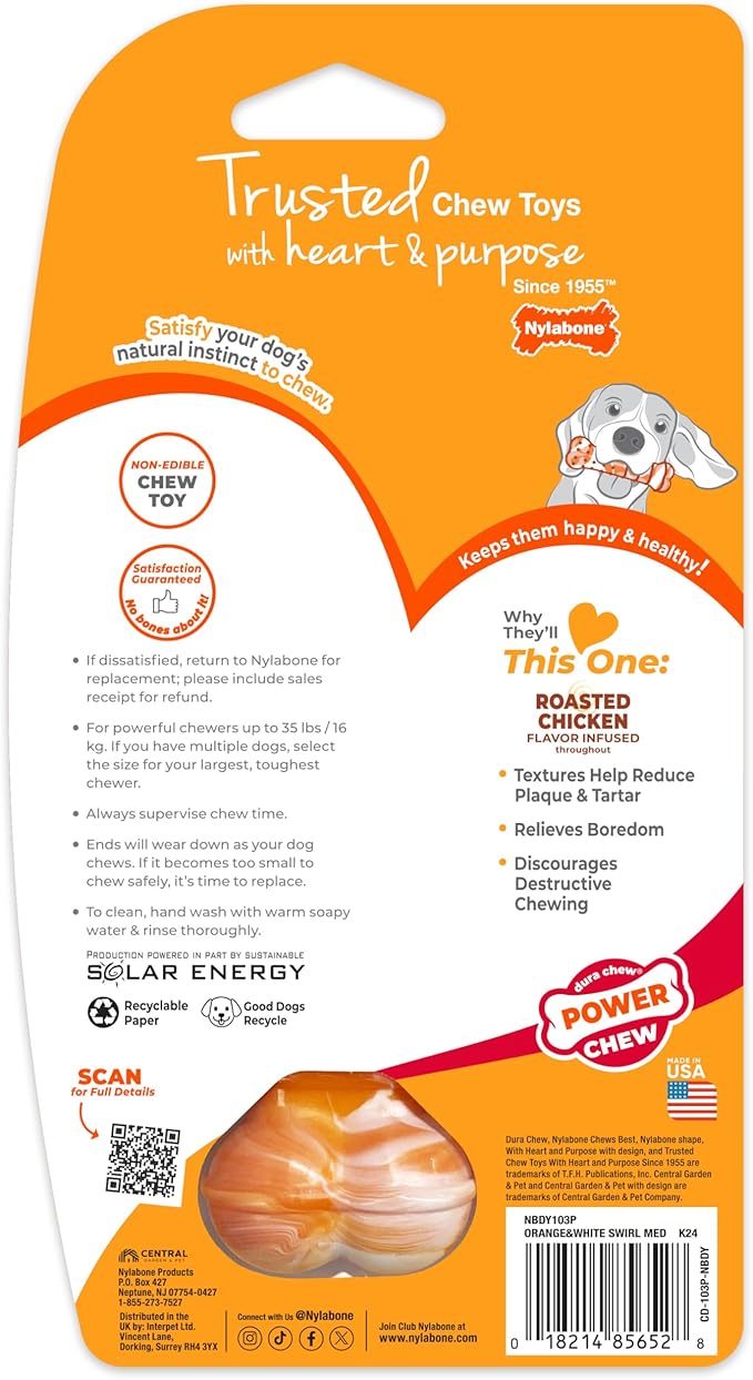 Nylabone Limited Edition 70th Birthday Textured Bone Power Chew Toy - Image 10
