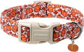 DOGWONG Pumpkin Dog Collar- Cute Pink Fall Dog Collars Adjustable Maple Fall by DOGWONG