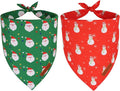 ADOGGYGO Christmas Dog Bandanas 2 Pack, Reversible Santa Snowman Xmas Pet Scarf by ADOGGYGO