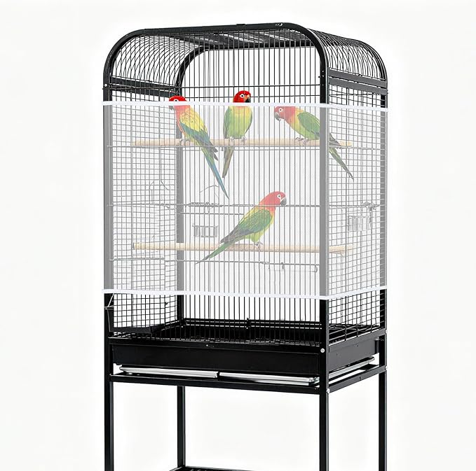 Fengek 2 Pcs Adjustable Bird Cage Cover & Seed Catcher Net - Image 6