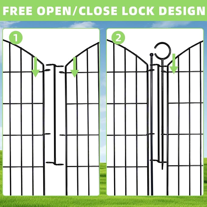 Decorative Garden Fence 40in x 30in, 10 Pack No Dig Fence Animal Barrier - Image 5