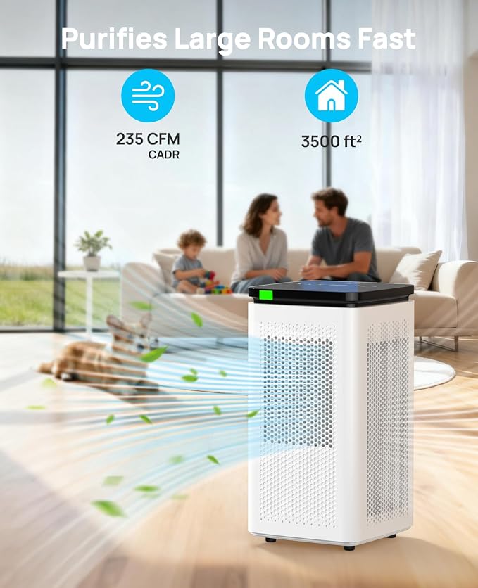 Air Purifiers for Home Large Rooms up to 3500 Ft², H13 True HEPA 0.1 Micron - Image 3