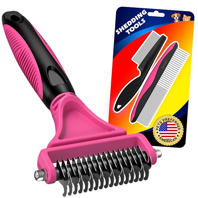 3PCS Pet Grooming Rake & Metal Comb & Flea Comb by Unknown