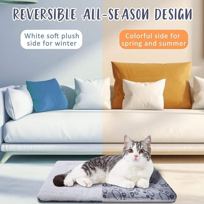 VitalCozy 2 Pack Self Warming Cat Mat Self Heating Pad Bed Reversible Machine - Image 4
